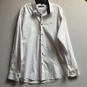 Tommy Hilfiger White Button down Collar Shirt Sz XL